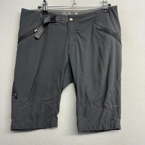 Mountain Hard Wear Women's Cargo Shorts Zip Pockets Belt Waist Buckle Gray 4